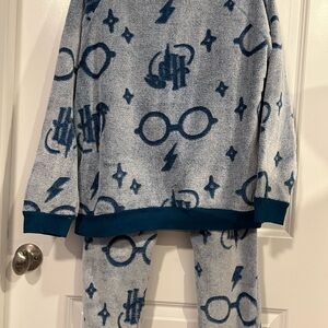 Cozy Blue Patterned Harry Potter themed Pajama Set